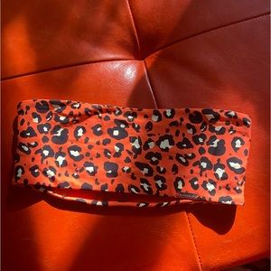 Black bough cheetah bikini top